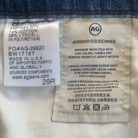 AG Adriano Goldschmied The Beau Slouchy Skinny Destroyed Jeans Size 29 - Picture 10 of 11